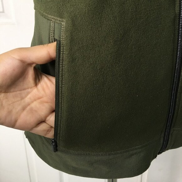 Athleta Women's Army Green Full Zip Vest Size Small with Pockets - Picture 6 of 11